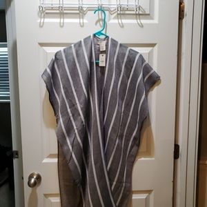 Black and White striped duster